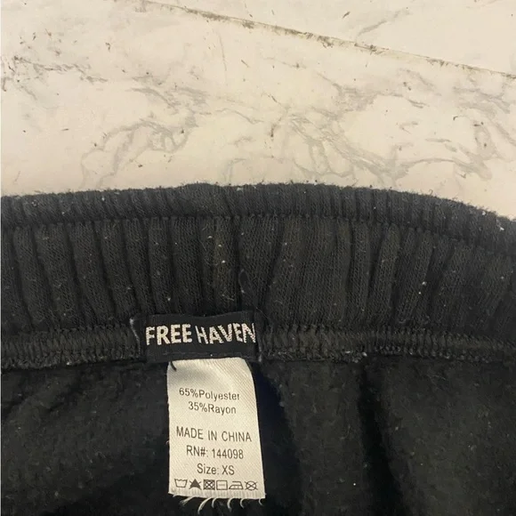Free Haven Drawstring Sweatpants Joggers Women's Sz XS Wide Waistband Pocket​​​ - Picture 5 of 5